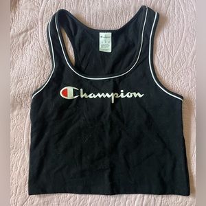 Black Champion cropped racer back tank top